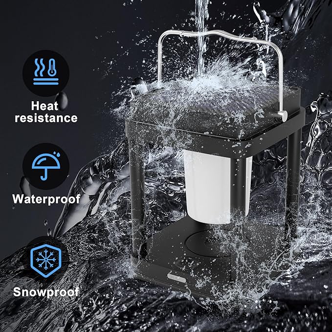 Solar Lantern Outdoor Table Lamp, Touch Control Outdoor Cordless Lantern, Solar Lanterns Waterproof Rechargeable Lanterns for Reading, Walking, Camping
