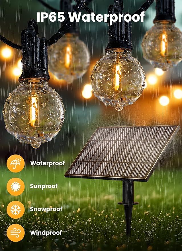 Brightown 158FT Solar String Lights Outdoor