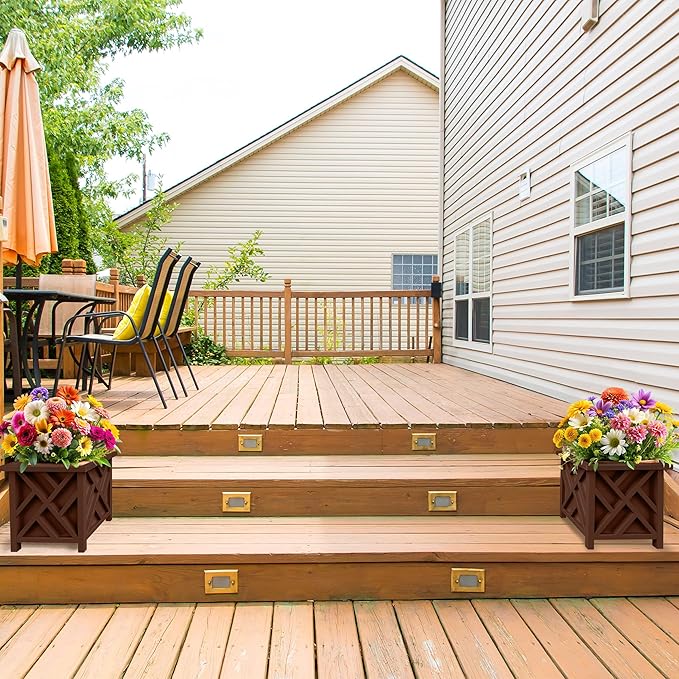 Lattice Design Outdoor Planter Box 2-Pack