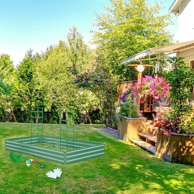 ONCEMORE Galvanized Raised Garden Bed