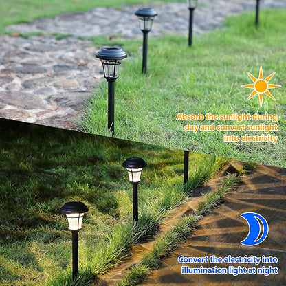 MAGGIFT 12 Pack Solar Pathway Lights Outdoor Solar Garden Lights