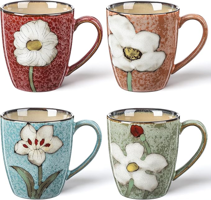 Maxdot 12oz Ceramic Coffee Mugs, Glazing Process Coffee Cup