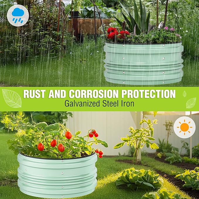 WORKPRO 3Pcs 2x2x1ft Galvanized Raised Garden Bed Set, Rust & Corrosion
