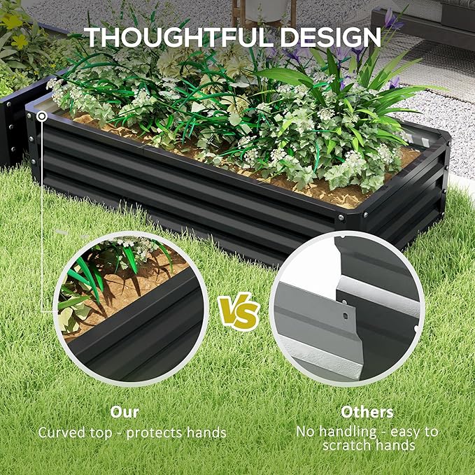 Outsunny Galvanized Raised Garden Bed,