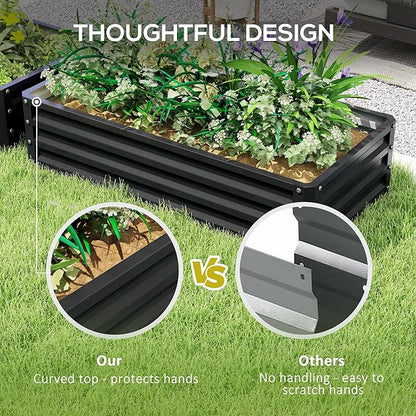 Outsunny Galvanized Raised Garden Bed,