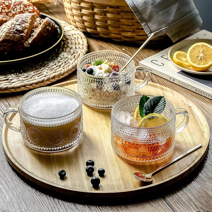 14 Oz Vintage Coffee Mugs Set, Beverages & Oats