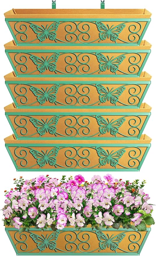 6 Pack 24 Inch Window Boxes Planters Railing Planter Box