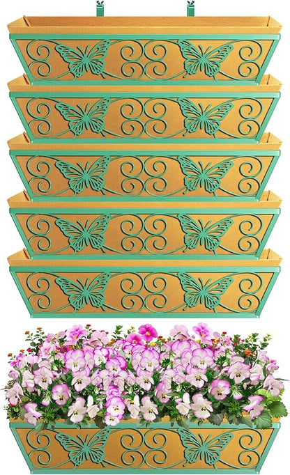 6 Pack 24 Inch Window Boxes Planters Railing Planter Box