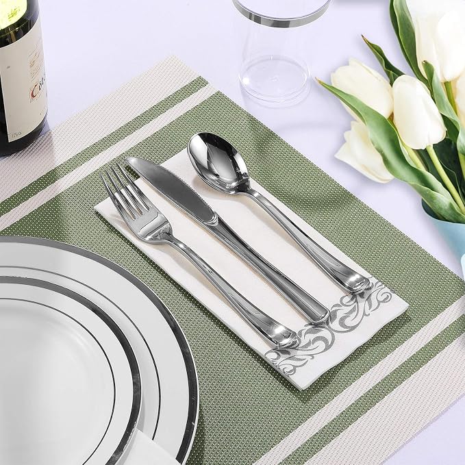FOCUSLINE 175 Count Silver Dinnerware Set