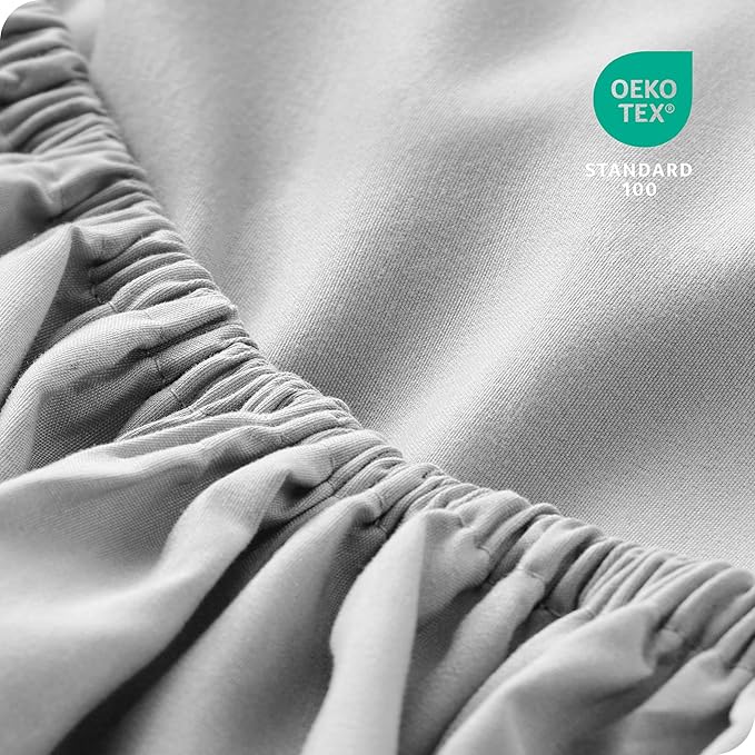 Bare Home 2-Pack Fitted Bottom Sheets Short Queen - Premium 1800 Ultra-Soft Wrinkle Resistant Microfiber - Deep Pocket (Short Queen, Cloud Grey)