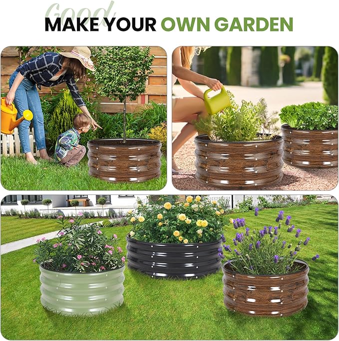 G GOOD GAIN Round Raised Garden Bed