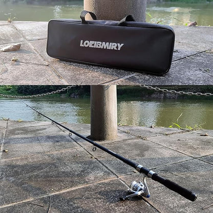 Fishing Rod Reel Combo - 2PCS 6.89ft Collapsible Rods 2PCS Spinning Reels Lures Set Fishing Pliers Carrier Bag for Travel Saltwater Freshwater Fishing Telescopic Fishing Pole Kit