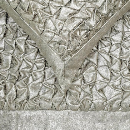 The HomeCentric King/Queen/Twin Silver Decorative Bed Runner Queen 74"x18" Bed Runner with Two Pillow Cover, Foil, Knotted,Textured Bed Scarf on Jacquard Fabric - Polished Silver