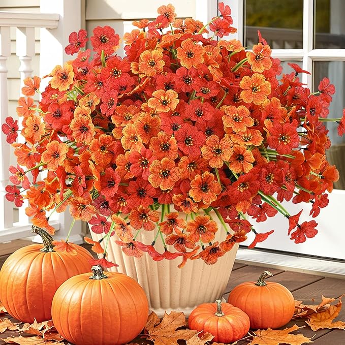 MACTING 24 Bundles Artificial Fall Flowers