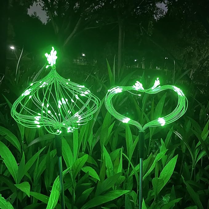 JJGoo Solar Firework Lights, 2 Pack 120 LEDs 2 Lighting Modes Solar Garden