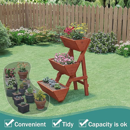 Raised Garden Bed, 3 Tier Small Vertical Garden Planter