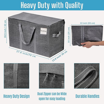 VENO 8 Pack Moving Bags, Heavy Duty, Moving Boxes Alternative, Packing Storage Supplies for Dorm Room Essentials with Zipper for Clothes, Extra Large Totes for Packaging (Dark Gray, 8 Pack)