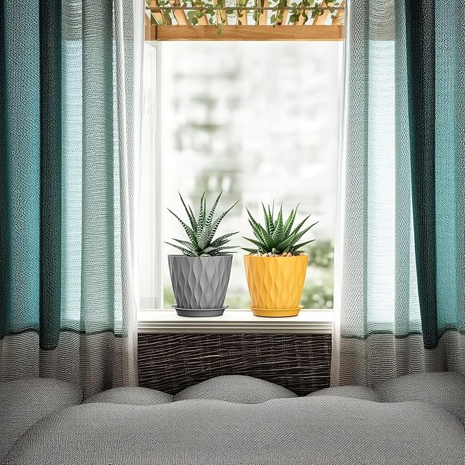 5 Inch Planter Pots, 6 Pack Indoor Planters, Small Flower Pots