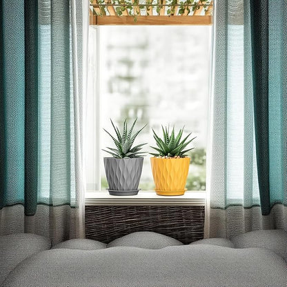 5 Inch Planter Pots, 6 Pack Indoor Planters, Small Flower Pots