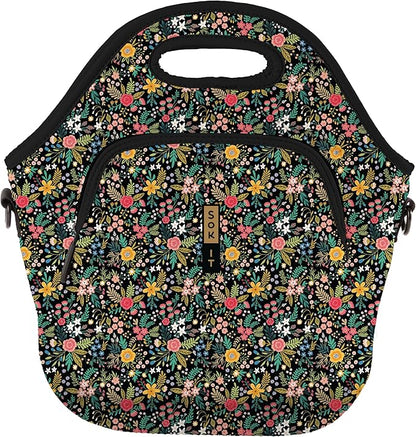 Sok It LunchTote Zippered Bag Insulated Neoprene Caddy (English Garden Picnic, X-Large 6.5 Quart Lunch Tote)