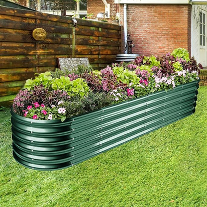 Land Guard 8×2×1.5ft Galvanized Raised Garden Bed Kit, Raised Garden Boxes