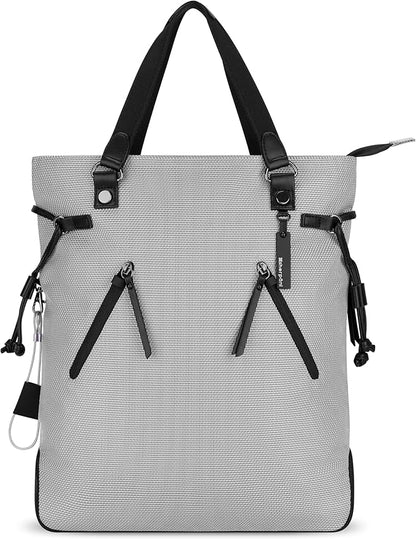 Sherpani Tempest, Anti Theft Convertible Backpack Tote, 14L Travel Backpack, Travel Gifts for Women, Handbags, RFID Protection, Metal Hardware, Fits 15” Laptop (No Sleeve) (Sterling)