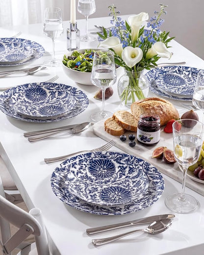 Blue Plastic Plates, Floral Disposable Plates, anniversaries, or holidays.
