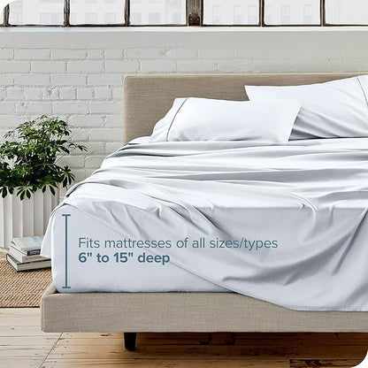 Bare Home Split King Sheet Set - 1800 Ultra-Soft Split Sheets - Double Brushed - Deep Pockets - Easy Fit - 5 Piece Set - Bed Sheets & Pillowcases (Split King, White)