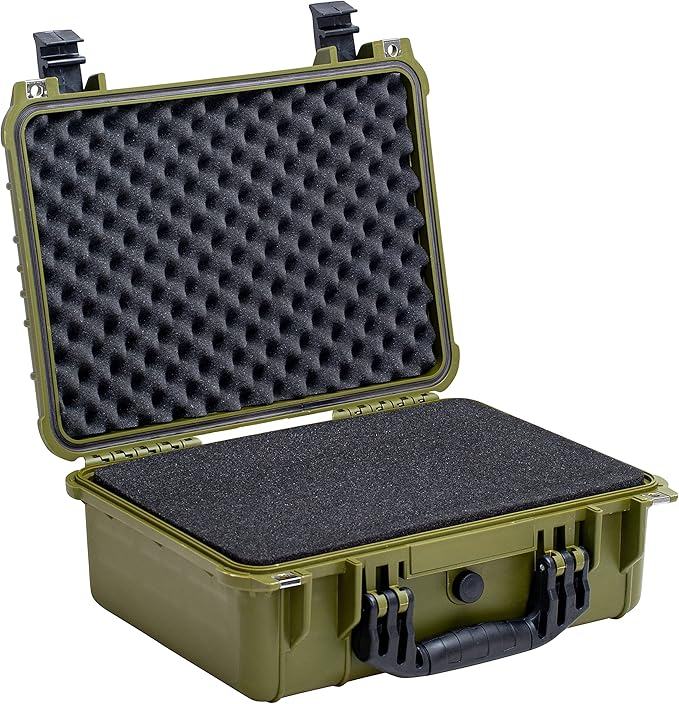 MEIJIA Portable All Weather Waterproof Camera Case With Foam,Fit Use of Drones,Camera,Equipments,Pistols,15.98x12.99x6.85inches