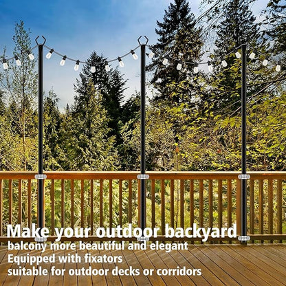 10Ft String Light Poles 6 Pack, Light Poles