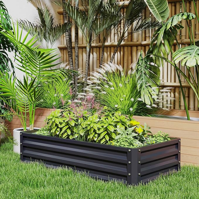 Outsunny Galvanized Raised Garden Bed,