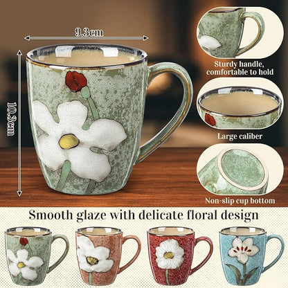 Maxdot 12oz Ceramic Coffee Mugs, Glazing Process Coffee Cup
