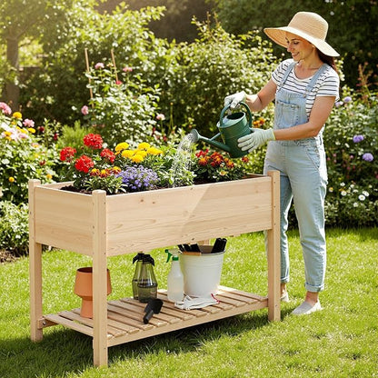 Yaheetech 47x23x32in Wooden Raised Garden Bed