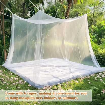 Mosquito Net for Bed, Large White Bed Canopy for Girls, Hanging Bed Net, Ideal for Bedroom Decorative, Travel with Storage Bag (Camping Mosquito Net) SL0028
