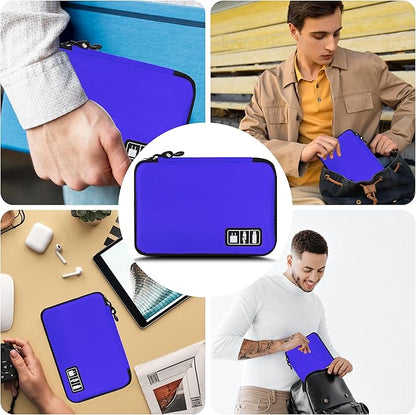 Electronics Organizer,Travel Cord Organizer Pouch, Portable Cable Organizer Bags,Travel Electronic Accessories Storage Case for Cables, Cords, Charger, Phone (Royal Blue)