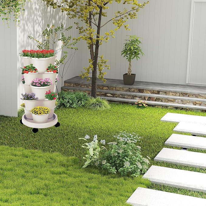 5-Tier Vertical Garden Tower Stackable Planter
