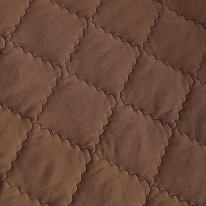 NTBAY Down Alternative Oversized Toddler Comforter, Super Soft and Warm Solid Color Baby Crib Quilted Blanket, 43x60 inches, Brown