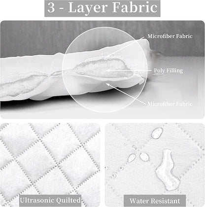 Easy-Going King Size Reversible Quilt Set with 1 Quilt and 2 Pillow Shams, Soft Bed Quilt Cover, Water Resistant Lightweight Microfiber Bedspread, Stain Resistant, White/White
