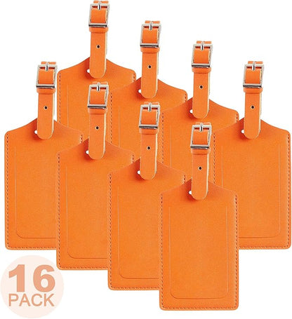 8 Pack Leather Luggage Travel Bag Tags by Travelambo