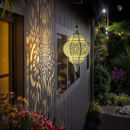 Hanging Solar Lights Outdoor Garden Decor Solar Lantern Waterproof Plastic