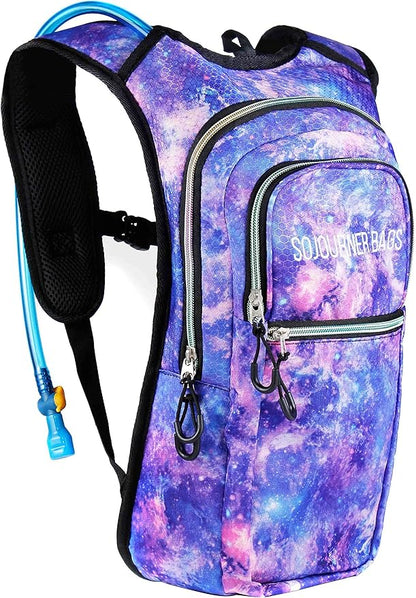 Sojourner Hydration Pack, Hydration Backpack - Water Backpack with 2l Hydration Bladder, Festival Essential - Rave Hydration Pack Hydropack Hydro for Hiking, Running, Biking, Festival Gear