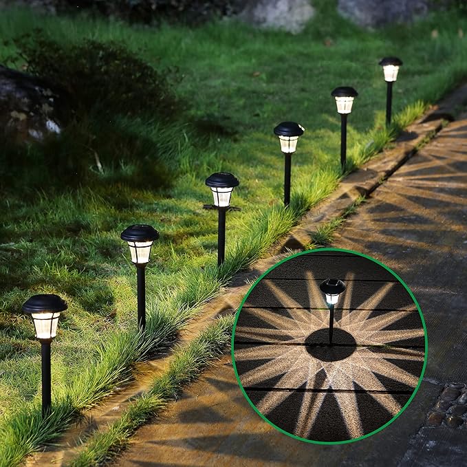 MAGGIFT 12 Pack Solar Pathway Lights Outdoor Solar Garden Lights
