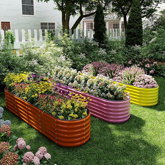Galvanized Metal Planter Raised Garden Bed Kit