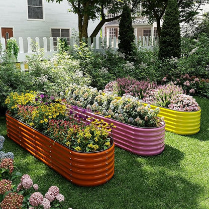 Galvanized Metal Planter Raised Garden Bed Kit