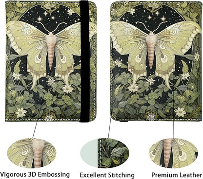 Luna Moth Passport Holder for Women and Men PU Leather Passport Cover for Travel