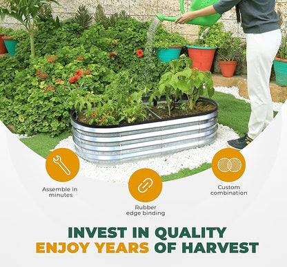 Utopia Home Galvanized Raised Garden Bed, 4 by 2 feet Lightweight Planter Boxes