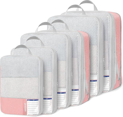 8 Set/6 Set/4 Set Compression Packing Cubes for Travel, Lightweight Vacation Travel Essentials, Travel Accessories for Suitcase Organizer Bags Set, Durable Luggage Organizer