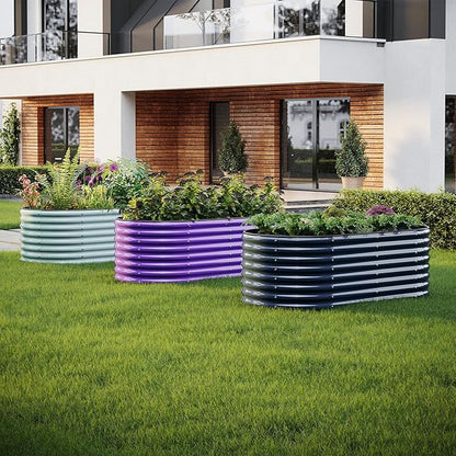 Galvanized Metal Planter Raised Garden Bed Kit