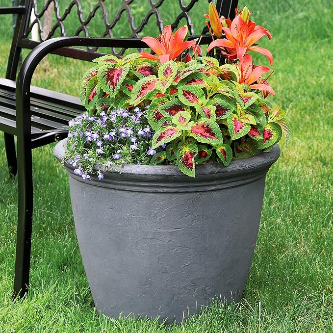 Sunnydaze 20-Inch Anjelica Large Plastic Pot