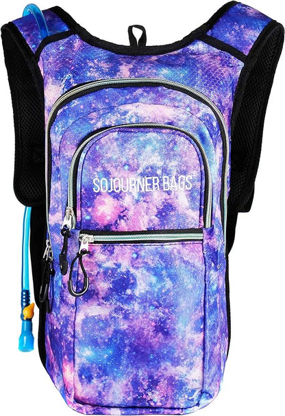 Sojourner Hydration Pack, Hydration Backpack - Water Backpack with 2l Hydration Bladder, Festival Essential - Rave Hydration Pack Hydropack Hydro for Hiking, Running, Biking, Festival Gear